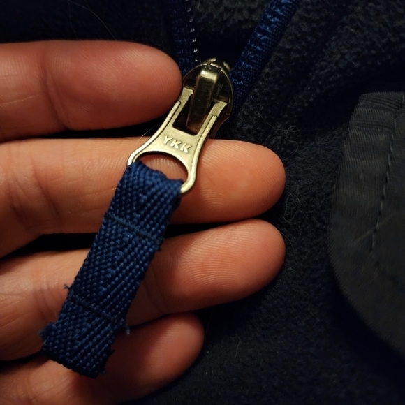 Land's End Kids Navy Blue Fleece Quarter Zip Pullover Boy's Large 14-16 Pocket - Picture 4 of 6